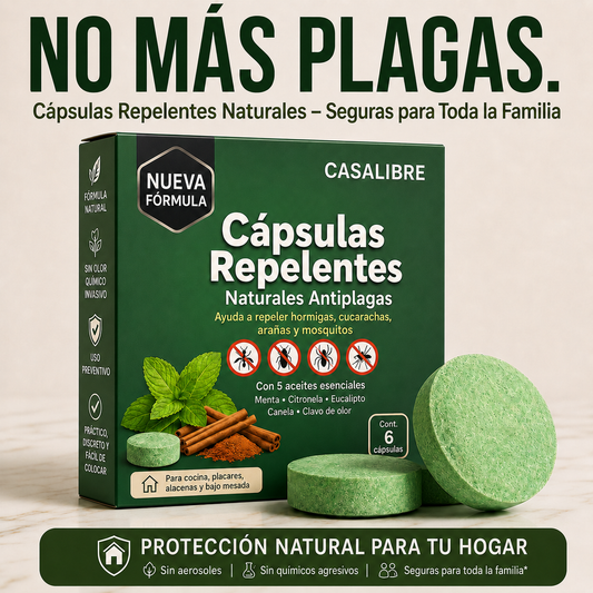 Cápsulas Repelentes Naturales Antiplagas para Hogar con Aceites Esenciales