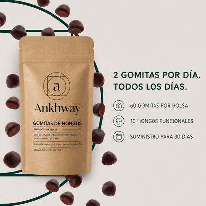 ANKHWAY GOMITAS CON COMPLEJO INTEGRAL DE 10 HONGOS
